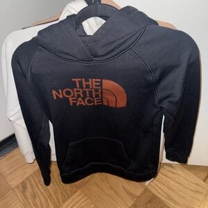 The North Face Black Hoodie with Rust Logo Print